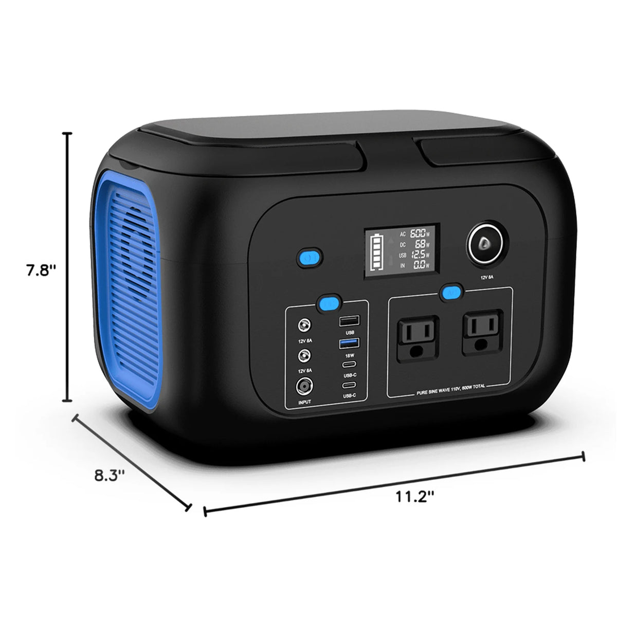 600W/300W/200W/120W Portable Power Station,110V AC Outlets Solar Generator Storage Energy Power Bank For Camping Travel RV Home