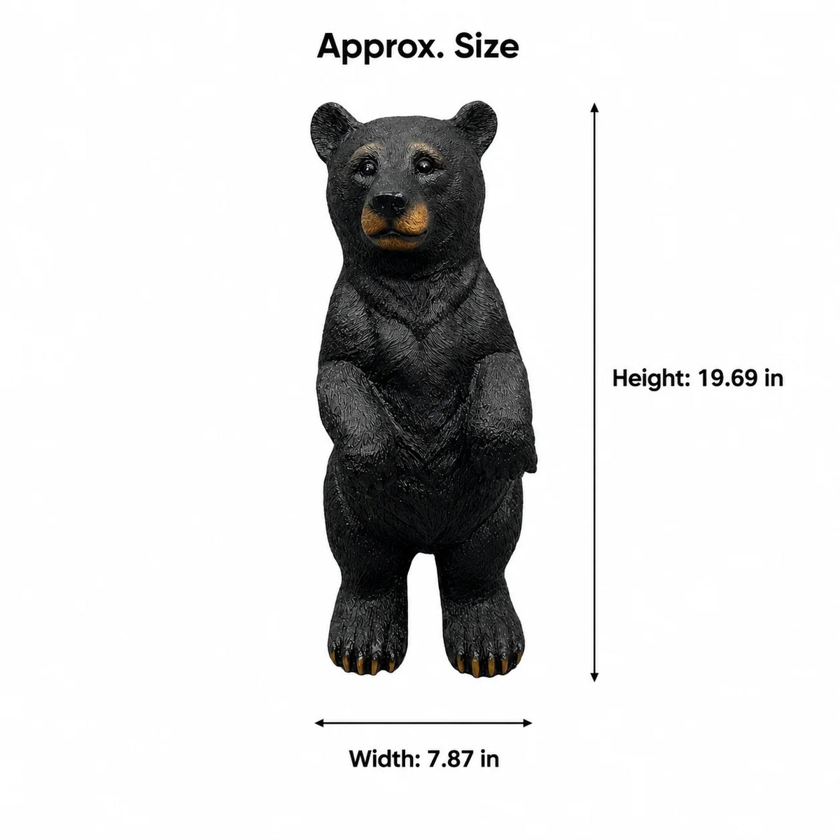 Standing Black Bear Statue Outdoor Garden Decor Resin Bear Figurine Wildlife Sculpture Porch Patio Yard Lawn Cabin Home Ornament