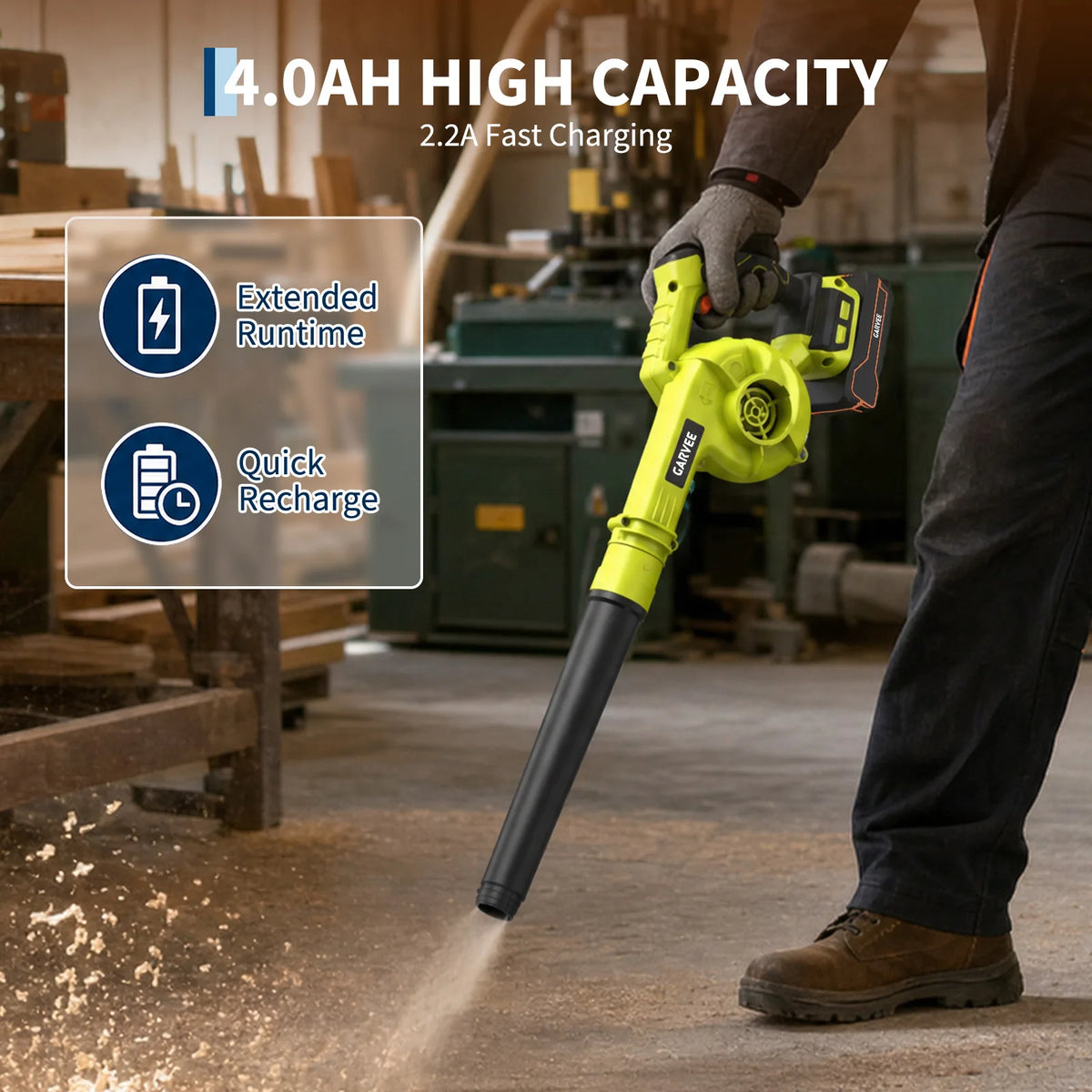 20V Wireless Leaf Blower - Brushless Motor, Up to 120 MPH, 6-Speed Lightweight Handheld Yard Blower with Battery & Charger for Lawn, Patio & Backyard Cleaning