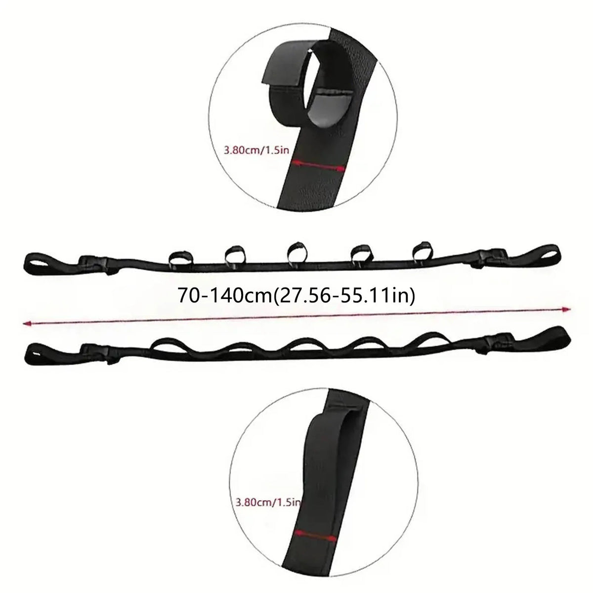 Anglers Fishing Rod Holder Straps Adjustable Secure Mounting for Car Travel Lure Rods Organizer Durable Nylon Gear 2-Pack Set