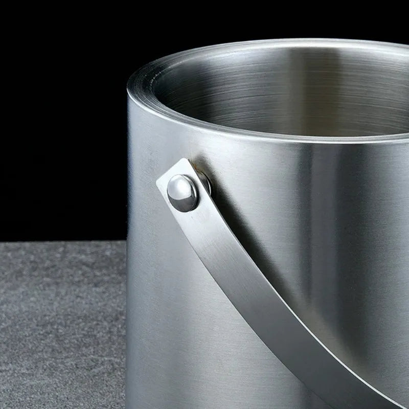 1Pc 1.6L/2L/3L Stainless Steel Insulated Ice Bucket Wine Beer Champagne KTV Party Cooler