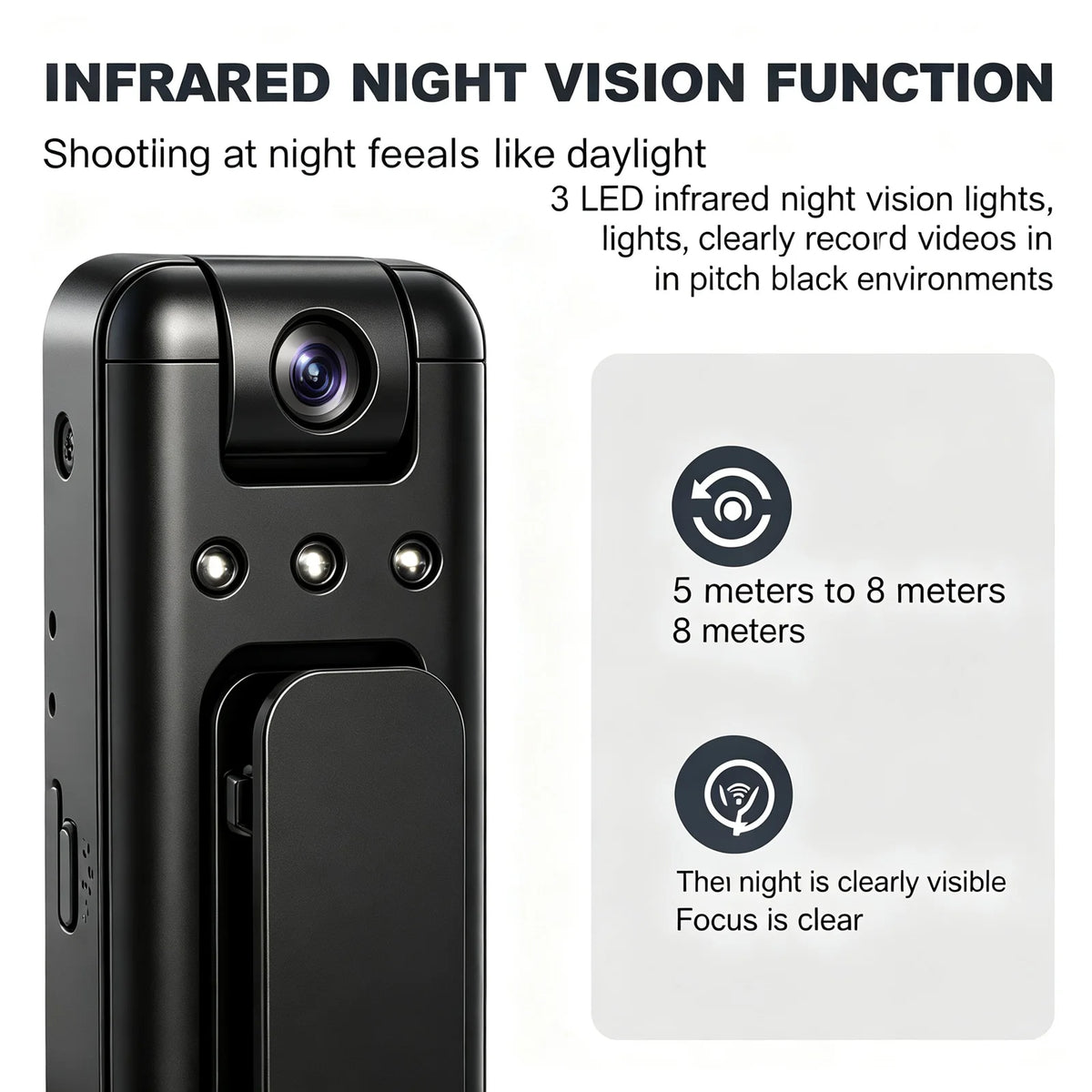 Z13 Portable Mini Body Camera Recorder, 1080P HD Wearable Video Cam With Night Vision, 360° Adjustable Rotating Lens, Clipon Design, Loop Record, Large Battery, Tiny Pocket Cam For Meetings, Outdoor Commuting & Daily Use