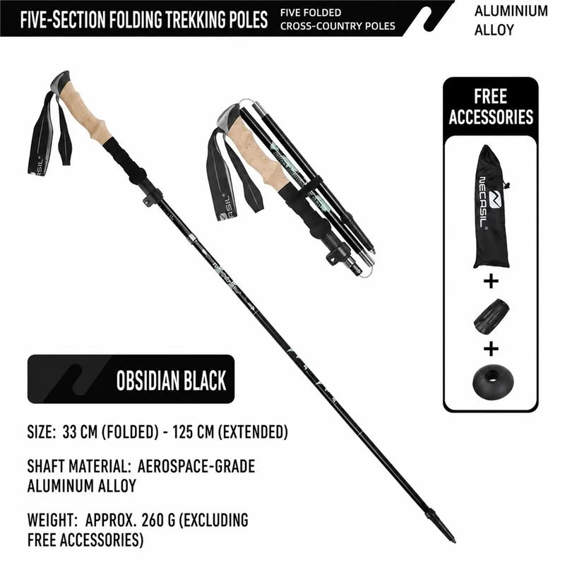 2PCS Trekking Poles Adjustable Ultralight Walking Sticks Alpenstock Outdoor Hiking-Climbing Mountaineering Sticks