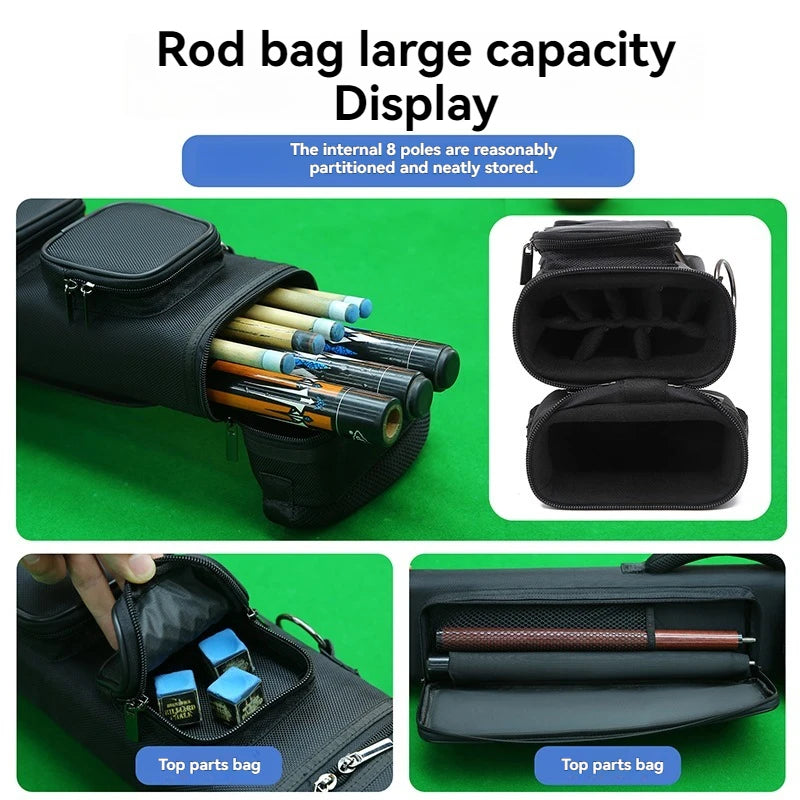Billiards Snooker Nylon Fabric Cue Case - Multiple Sizes (2×4, 3×5, 4×5), Durable, Scratch-Resistant, Double-Shoulder-Strap, Large-Capacity Cue Storage for Enthusiasts, Ideal Holiday Gift
