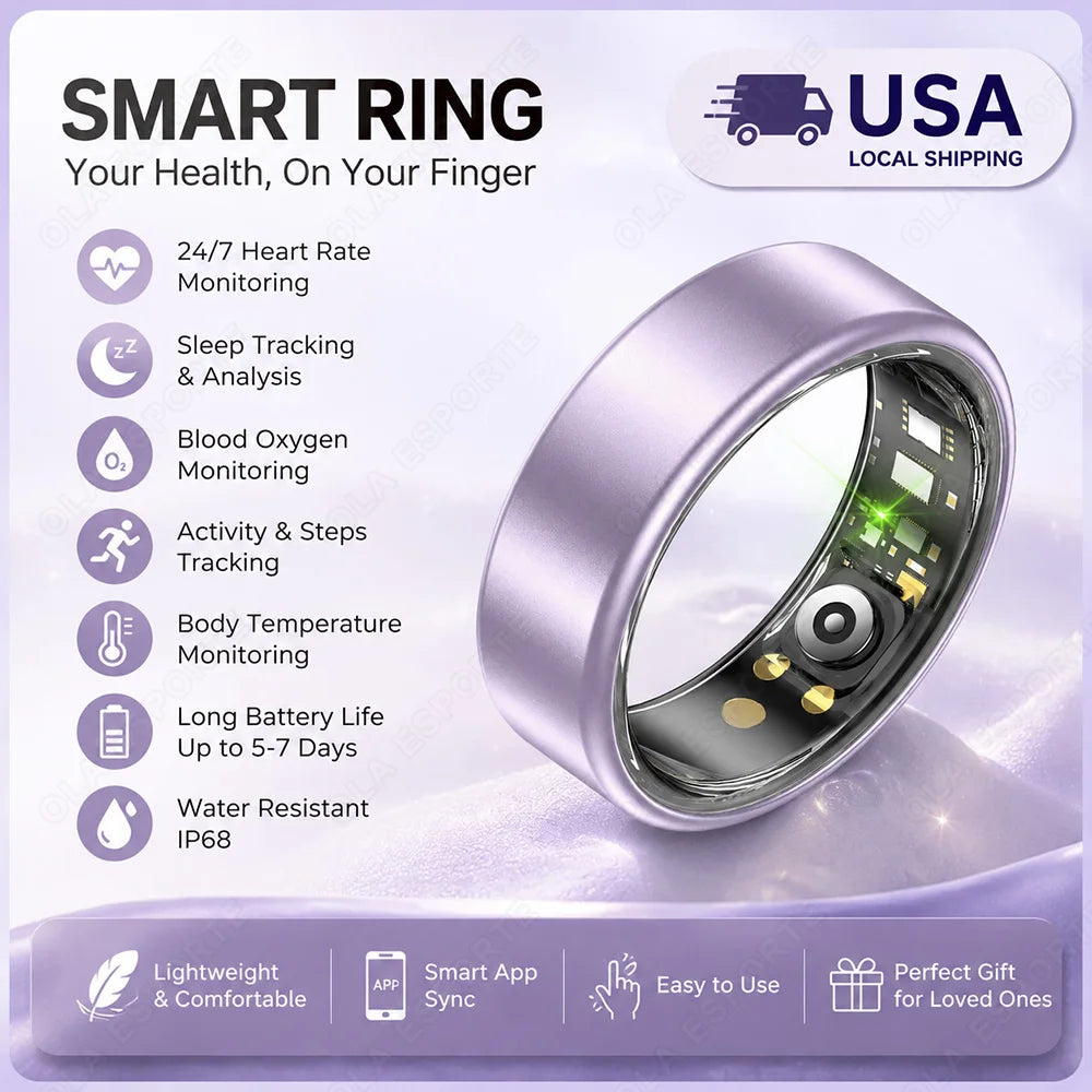 Multi Color Multi Size Smart Ring Heart Rate Blood Pressure Blood Oxygen Remote Control Photography Multifunctional Sports Fitness Tracking Step Counting Smartring 2026 New