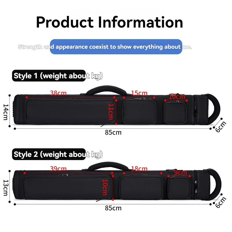 Billiards Snooker Nylon Fabric Cue Case - Multiple Sizes (2×4, 3×5, 4×5), Durable, Scratch-Resistant, Double-Shoulder-Strap, Large-Capacity Cue Storage for Enthusiasts, Ideal Holiday Gift