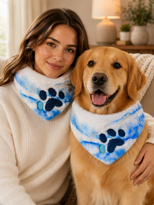 Furry Fursuit Paw Print Scarf Plush Neck Warmer Animal Cosplay Accessory Soft Faux Fur Winter Scarf for Adults