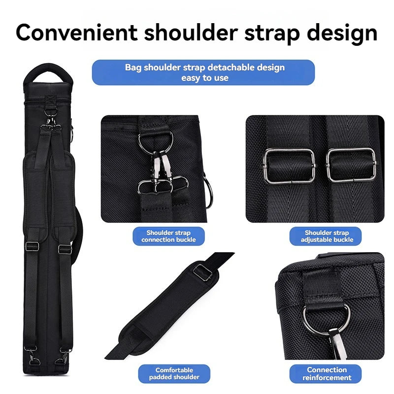 Billiards Snooker Nylon Fabric Cue Case - Multiple Sizes (2×4, 3×5, 4×5), Durable, Scratch-Resistant, Double-Shoulder-Strap, Large-Capacity Cue Storage for Enthusiasts, Ideal Holiday Gift