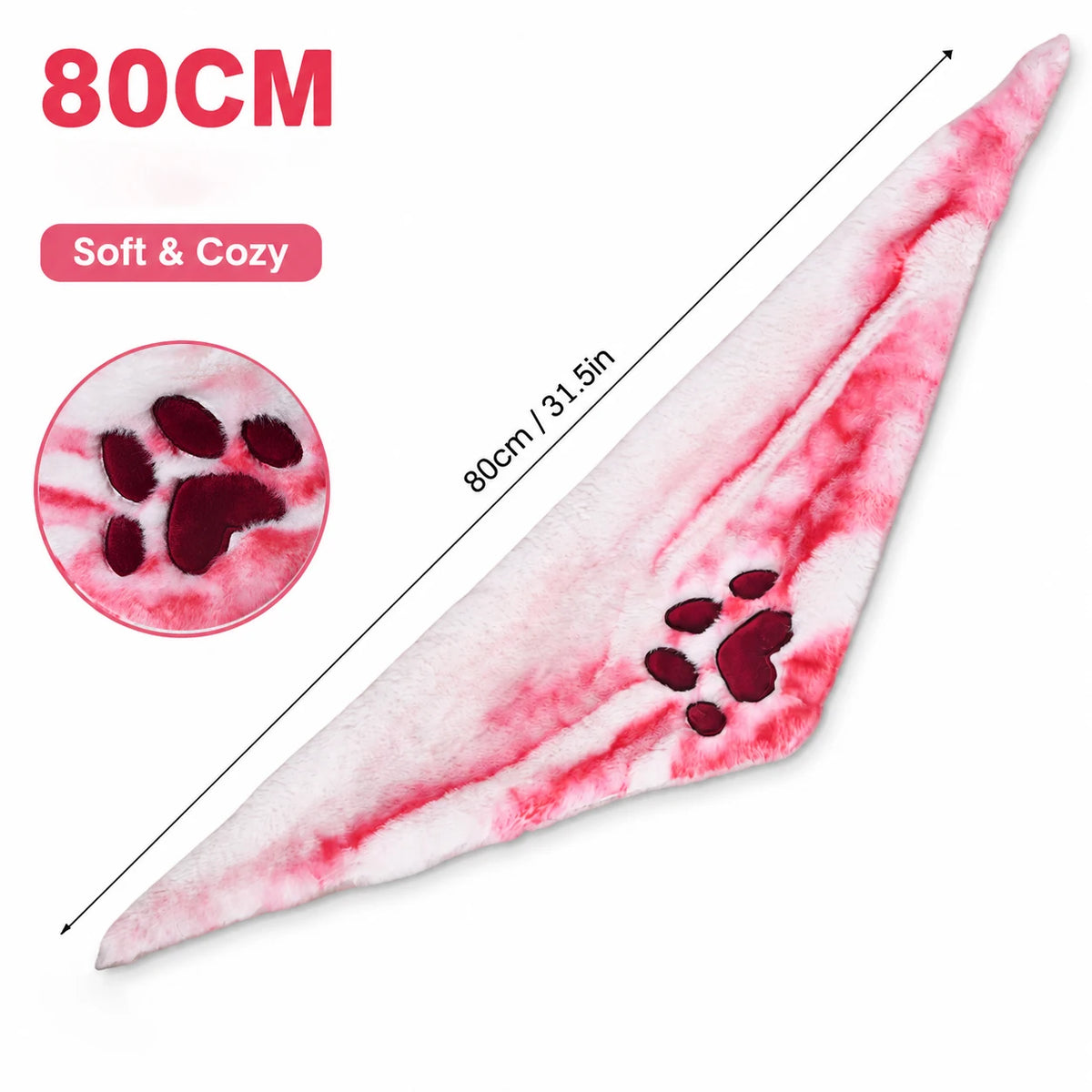 Furry Fursuit Paw Print Scarf Plush Neck Warmer Animal Cosplay Accessory Soft Faux Fur Winter Scarf for Adults