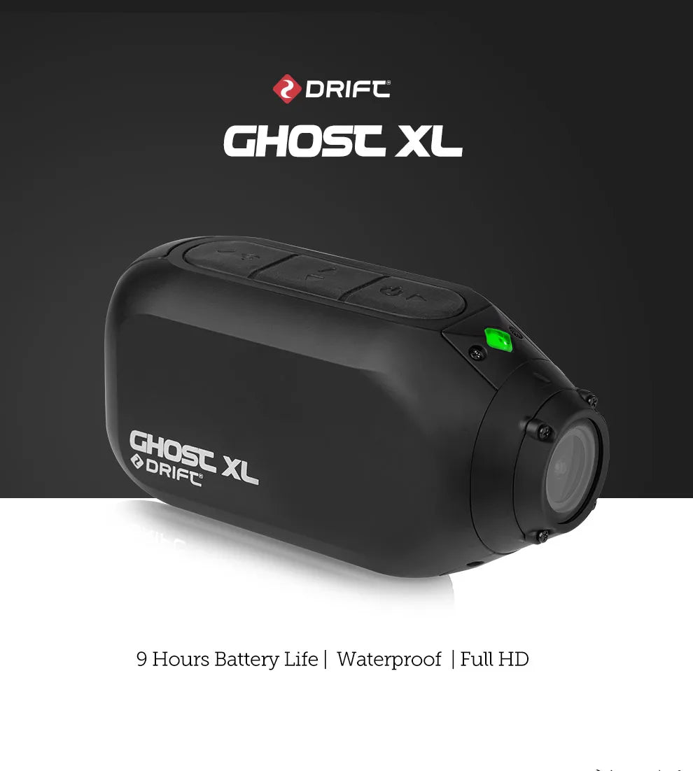 Drift Ghost XL Action Camera 1080P HD WiFi Sports Cam 9H Long Battery IPX7 Waterproof Motorcycle Helmet Bike Outdoor Video Camco