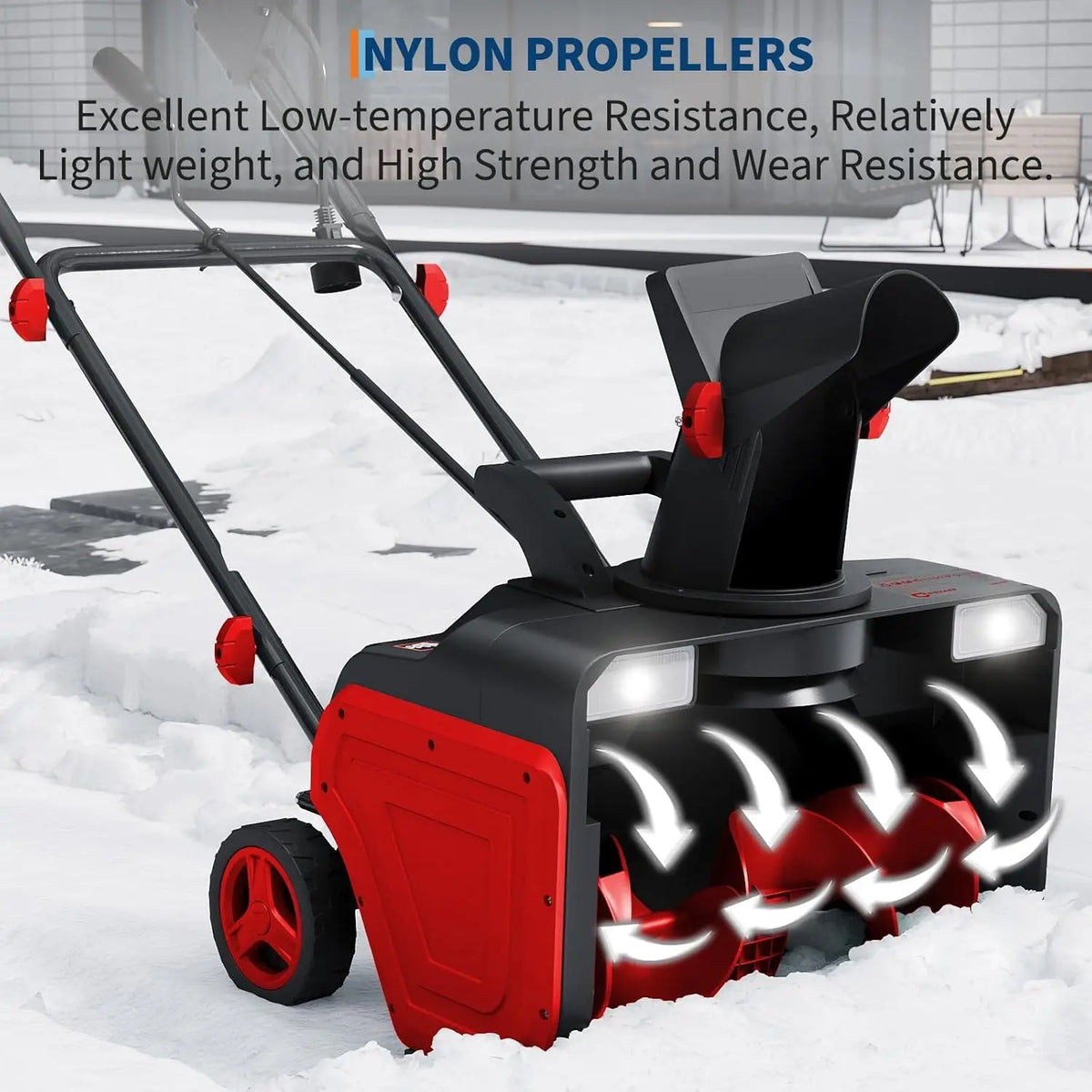 Electric Snow Blower for Driveway Walkways, 20-Inch Adjustable Chute/2200w Brushless Motor Corded Snow Thrower, with Safety Lock