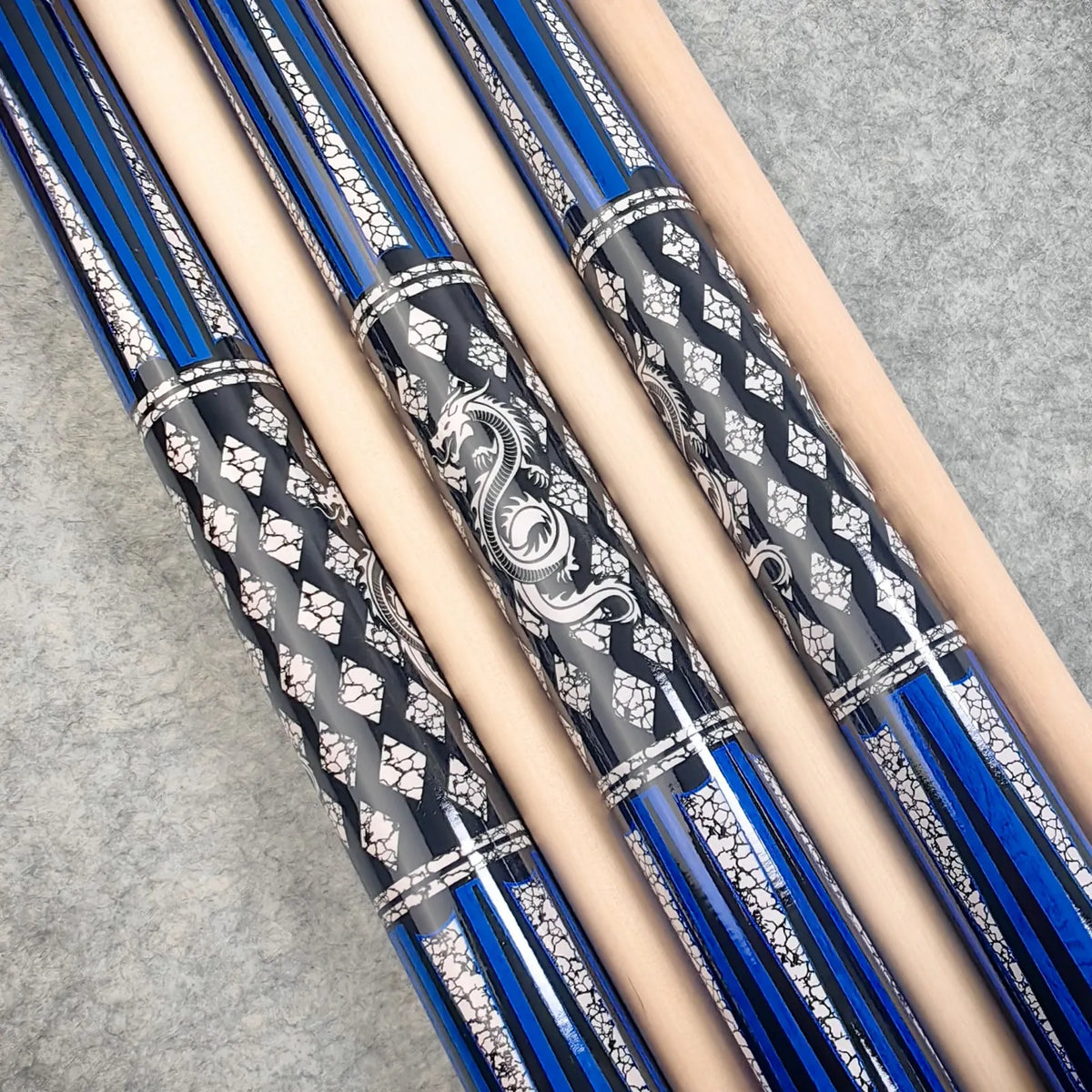1 Premium Pool Cue 13mm Tip 58" Length. Blue Billiard Cue Suitable for American 9-ball