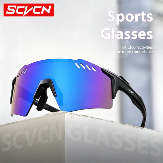 SCVCN UV400 Outdoor Cycling Sunglasses on Sale Hot Glasses Fashion Men Women Outdoor Impact-Resistant Bike Eyewear MTB Sports Glasses Running Bicycle Goggles