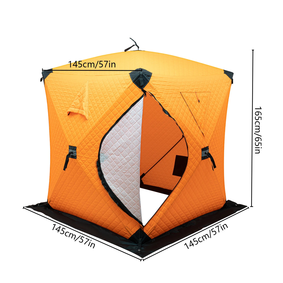 Orange/Blue/Red/Camouflage Ice Fishing Tent Outdoor Square Thermal Shelter Dual Zipper Windproof Tent for Camping Hiking Fishing