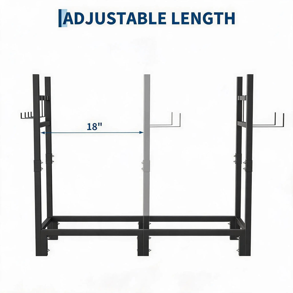 3/4/6/9FT Firewood Rack, 1200/1600/2000/3200 LBS Log Holder With Carrier Bag & Hooks, Indoor Outdoor Wood Storage For Fireplace