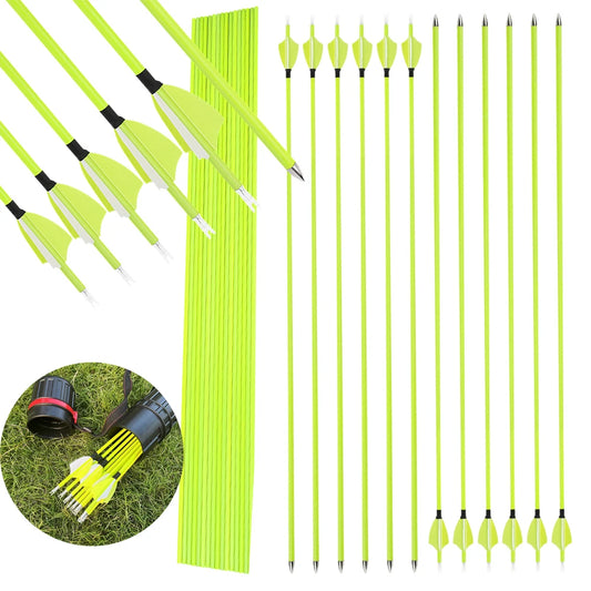 Archery Carbon Arrows 12pcs 30 Inch Spine1500 ID4.2mm 2 Inch Vanes for Compound Recurve Bow Outdoor Hunting Target Shooting