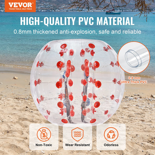SucceBuy Inflatable Bumper Ball 4FT/1.2M Body Sumo Zorb Balls for Teen & Adult 0.8mm PVC Bubble Balls Bumper Bopper Toys
