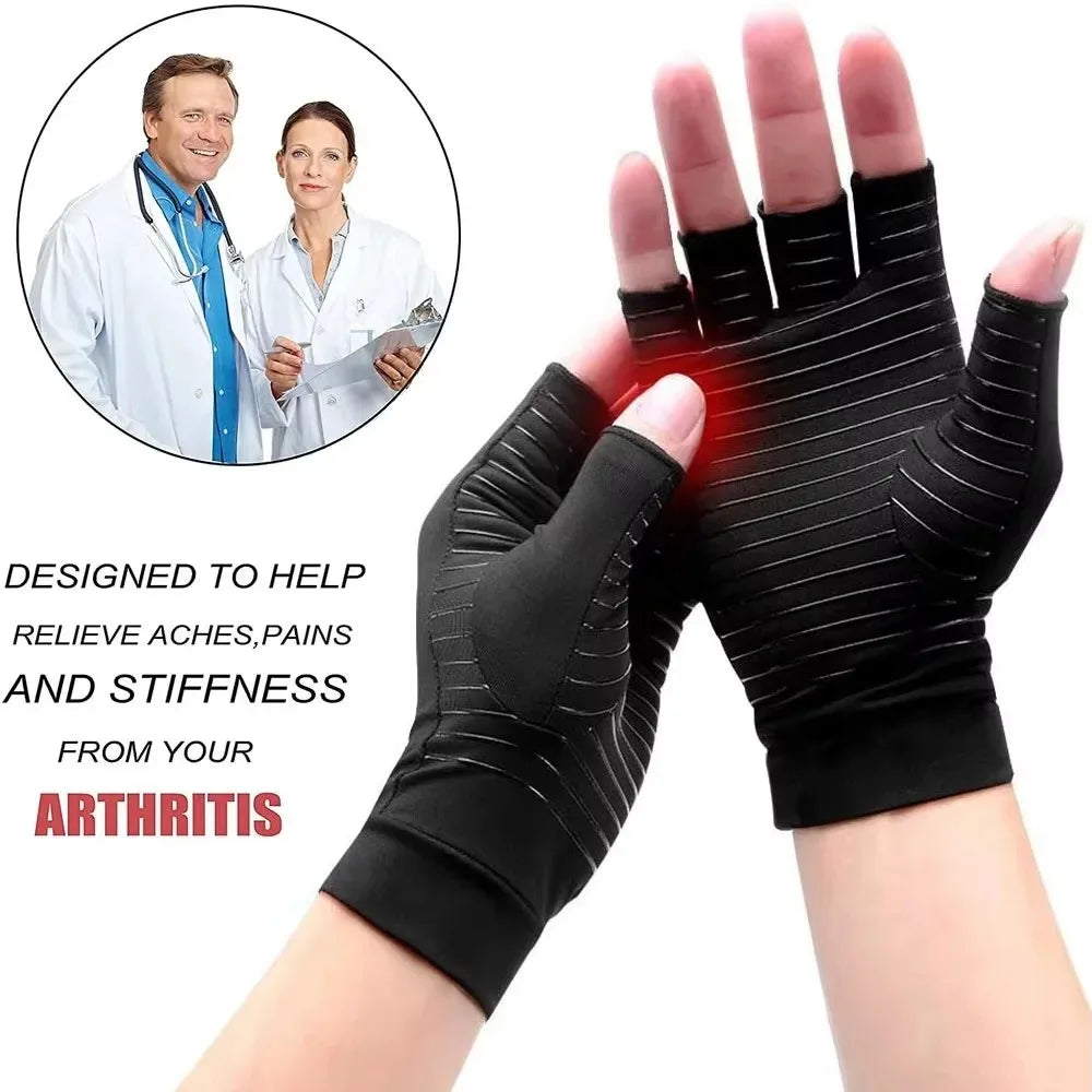 2 Pairs Copper Arthritis Gloves for Hand Pain Relief, Rheumatoid Osteoarthritis, Swelling, Carpal Tunnel, Compression Gloves