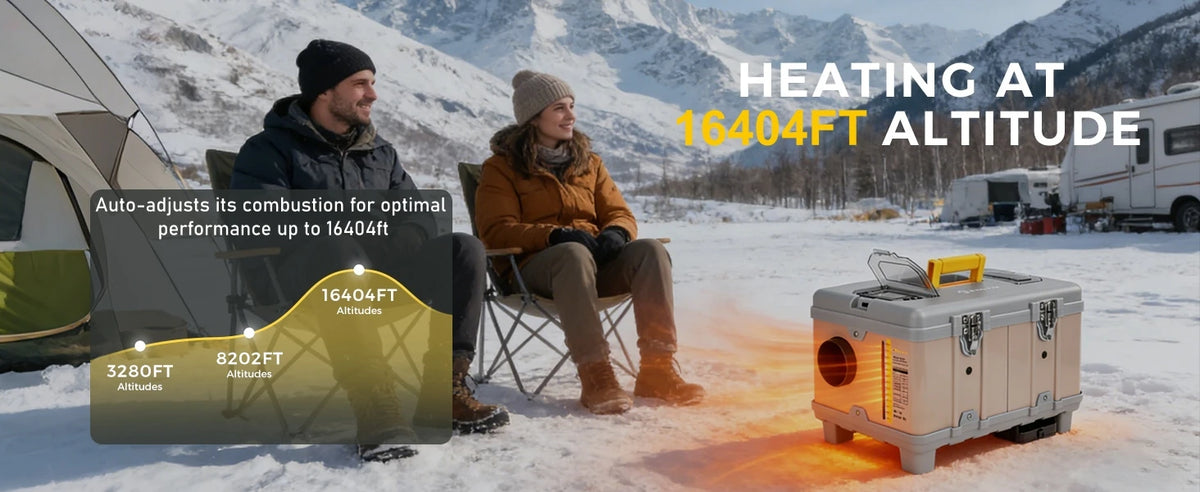 8KW 12V/220V Portable Diesel Air Heater W/ Self-Cleaning & Bluetooth APP, High Altitude Mode Car Diesel Heater for RV Truck Van