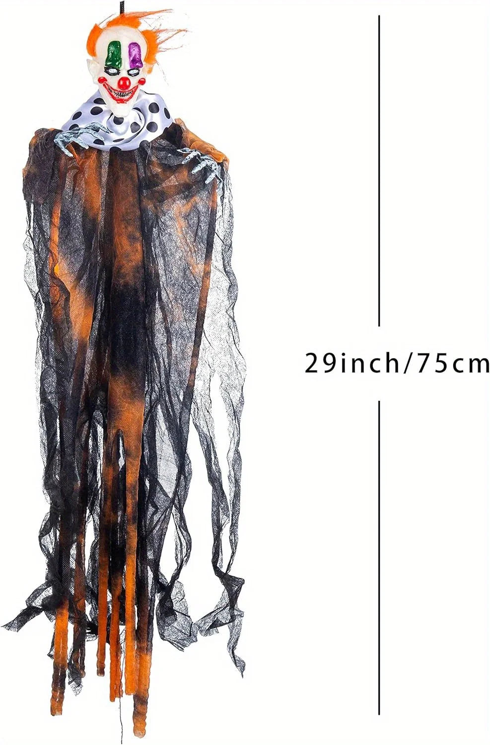 4 Pcs 29 inch Hanging Clown Halloween Decorations Outdoor Props Front Porch Party Supplies Garden Yard Lawn Scary Horror
