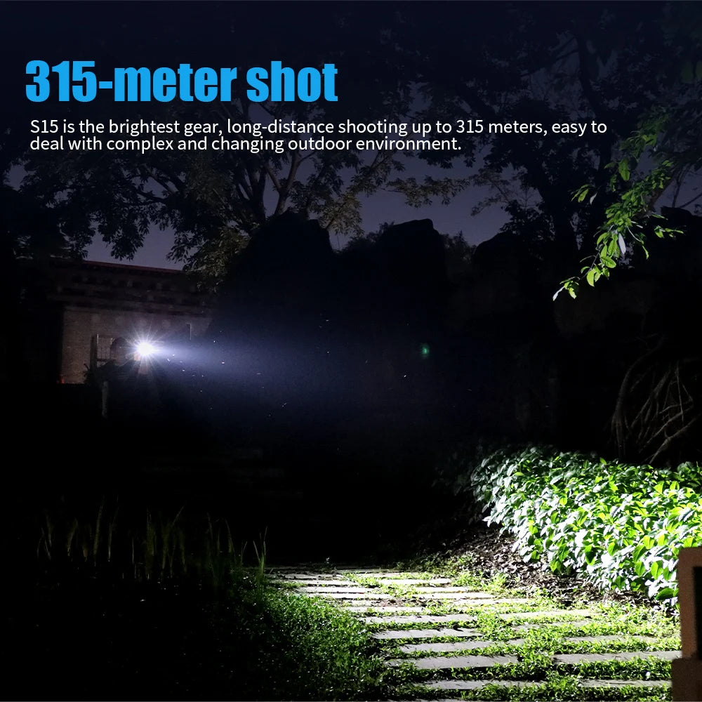 SKYRAY ST15 2500Lumen Tactical LED Flashlight Type-C Rechargeable LED Clip IP68 Waterproof 315M Light Range Camping Hiking Hunting Emergency Self Defense LED Torch US