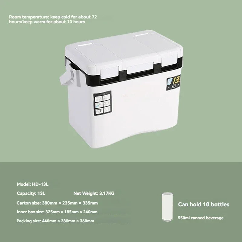 Full-size insulated cooler box, car refrigerator/cooler, fishing cooler box, insulated bag, cooler box with shoulder strap.