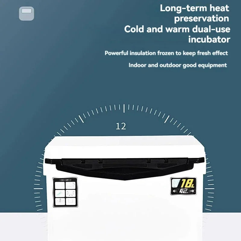 Full-size insulated cooler box, car refrigerator/cooler, fishing cooler box, insulated bag, cooler box with shoulder strap.