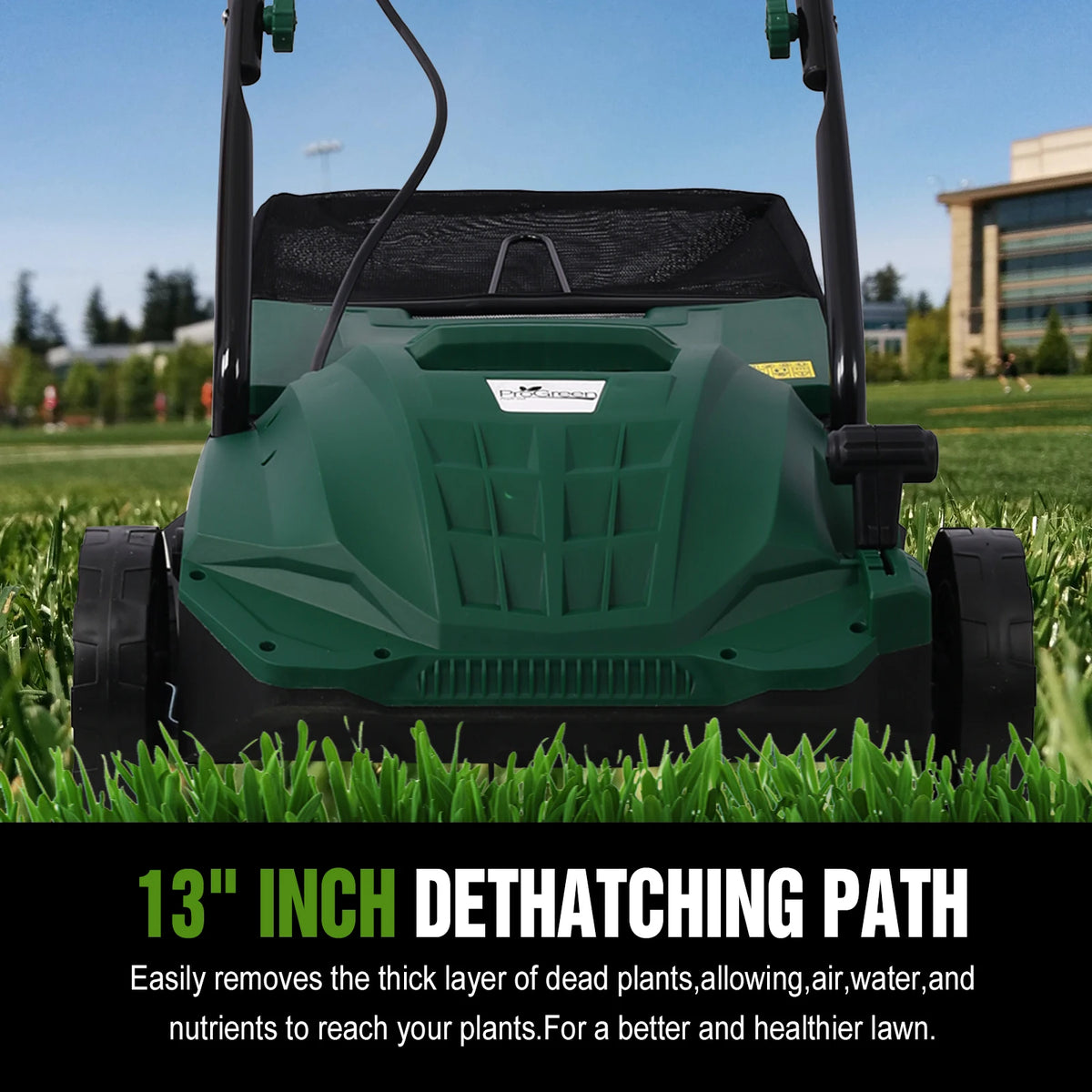 2-in-1 Garden Dethatcher and Scarifier 13 Inch Powerful Electric Lawn Dethatcher Mower, Hand Push Lawn Mower, Electric Home Lawn Mower  12AMP motor