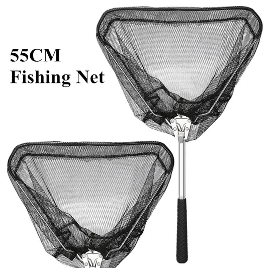 190cm 130cm 55cm Telescopic Landing Net Folding Fishing Pole Extending Fly Carp Course Sea Mesh Fishing Net For Fly Fishing