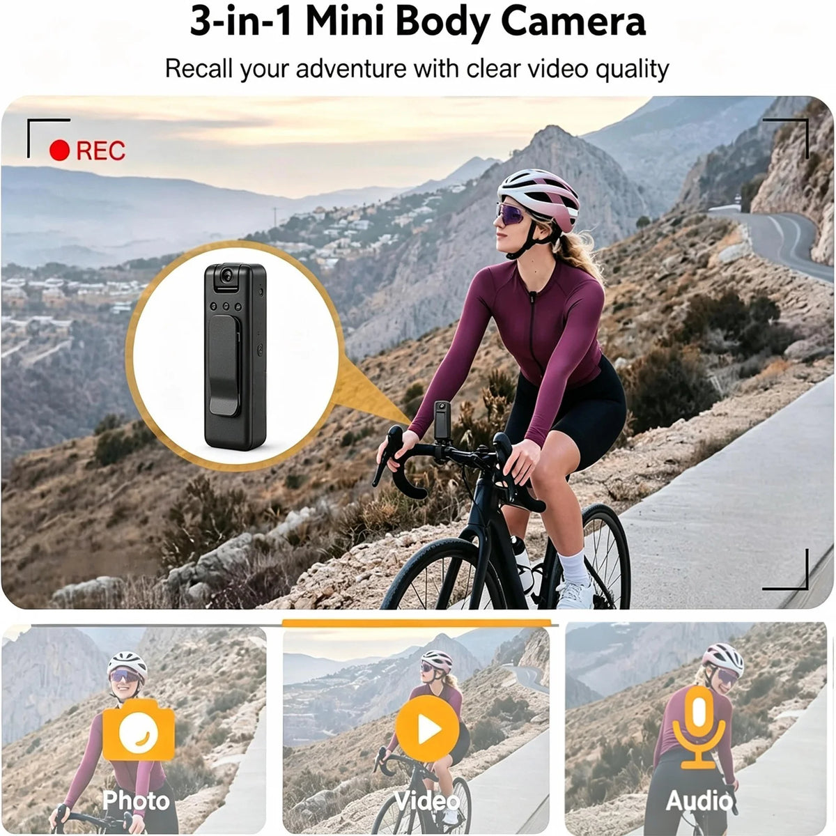 Z13 Portable Mini Body Camera Recorder, 1080P HD Wearable Video Cam With Night Vision, 360° Adjustable Rotating Lens, Clipon Design, Loop Record, Large Battery, Tiny Pocket Cam For Meetings, Outdoor Commuting & Daily Use