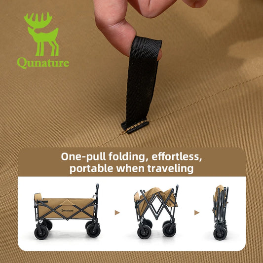 Qunature Local Shipping Outdoor Foldable Camping Cart Small Campsite Trailer for Picnic Camping Kid-Reclining Vending Travel 150L Hand-Push Camping Cart