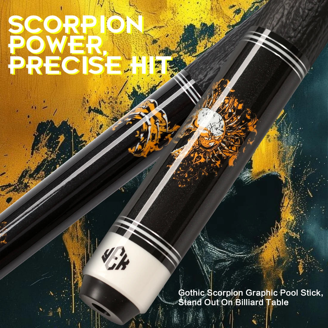 Carbon Fiber Pool Cue Pro Taper Low Deflection Shaft 12.5mm Tip | 58 inch Billiard Stick, 19.5oz Adjustable Weight, Carbon Fiber Shaft, Professional Adult Cue,Shark-Print Leather Wrap with Towel