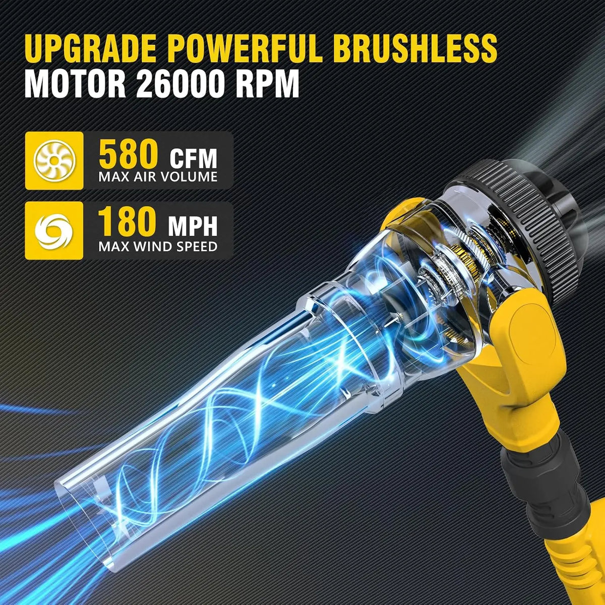 Cordless 2-in-1 Pole Leaf Blower, Battery-Powered Yard Blower for 20V Batteries, Tool Only, Long-Reach Design for Lawn, Garden, and Driveway Cleaning