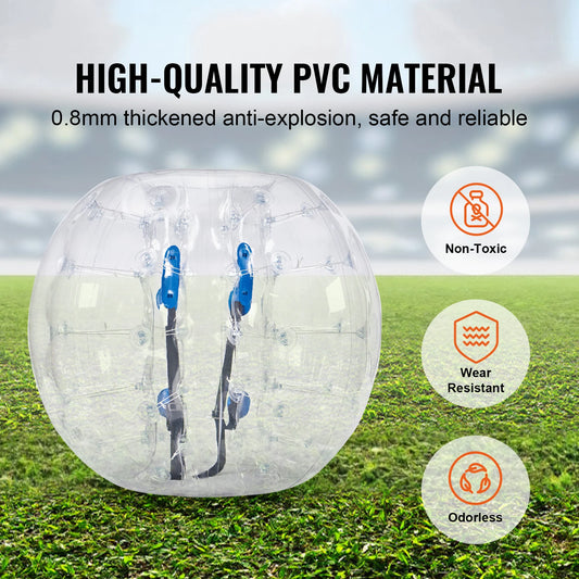 SucceBuy 4FT/1.2M Inflatable Bumper Ball 1/2PCS Body Sumo Zorb Balls for Teen & Adult 0.8mm PVC Bubble Balls Bumper Bopper Toys