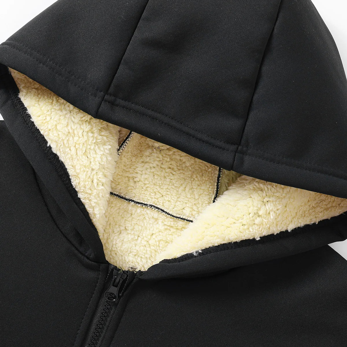 Men's Fleece-Lined and Thickened Winter sherpa Hooded Sports Sweatshirt Cardigan, Casual Warm Jacket