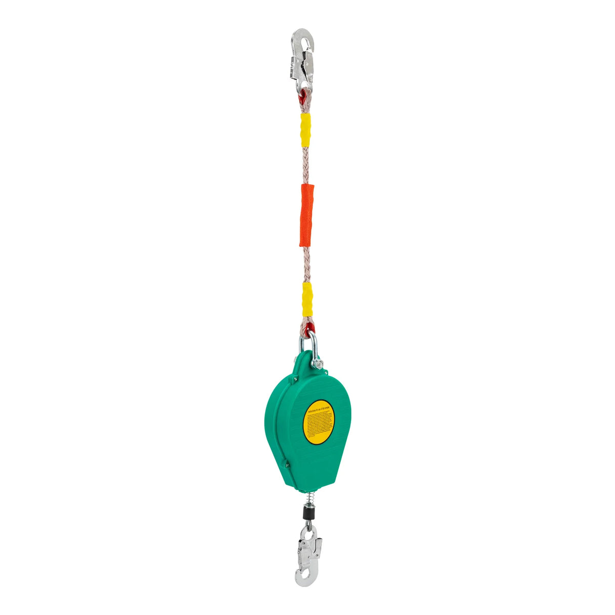 15M Safety Fall Arrester Self-Retracting Lifeline Anti-ratchet Dual Disc Braking System Black/Green