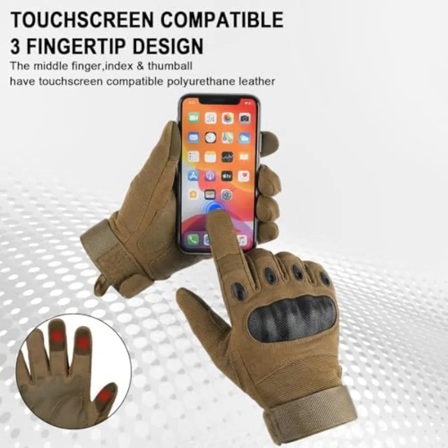 Utility Gloves for Men, Motorcycle Glove with Touchscreen Palm Pad Breathable Lightweight for Riding Cycling Sports