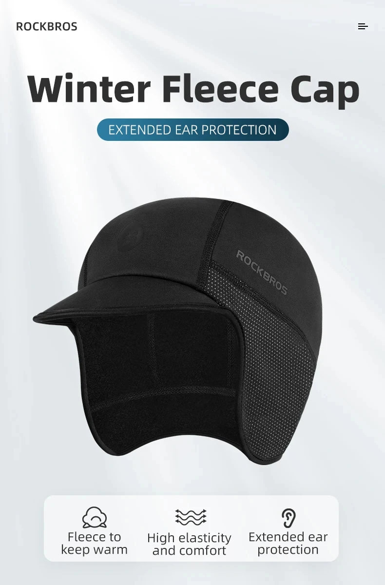 ROCKBROS Local Shipping Winter Cap Windproof Thermal Ski Cap Running Skiing Cycling Hat Ear Protection Cycling Headgear Warm Caps