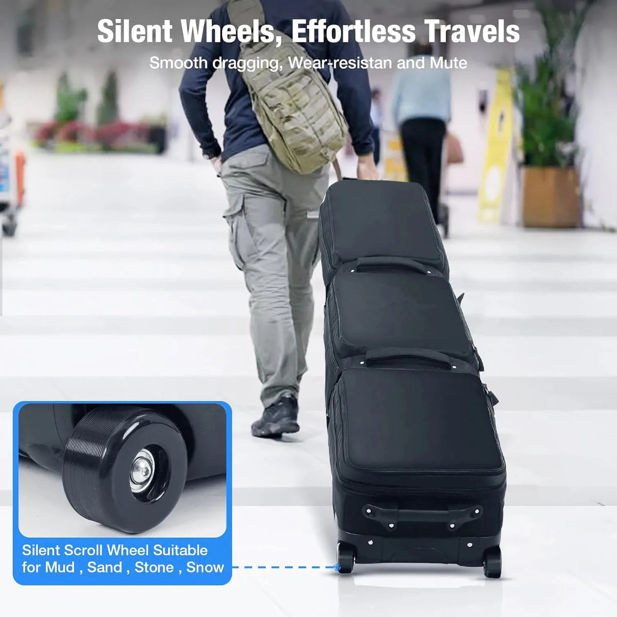 600D Fully Padded Snowboard Bag Waterproof Wheel Travel Bag Ski Snowboard Air Travel Bag Winter Skiing Equipment