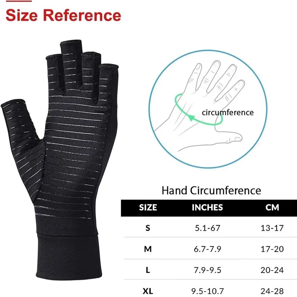 2 Pairs Copper Arthritis Gloves for Hand Pain Relief, Rheumatoid Osteoarthritis, Swelling, Carpal Tunnel, Compression Gloves