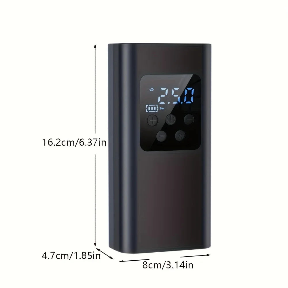 Wireless Portable Mini Tire Inflator with Digital Display and Pressure Gauge - USB Rechargeable Air Compressor Pump, Compact Design, Suitable for Cars, Motorcycles, Bicycles, Sports Balls - Fast Charging, Car Tire Inflator, B