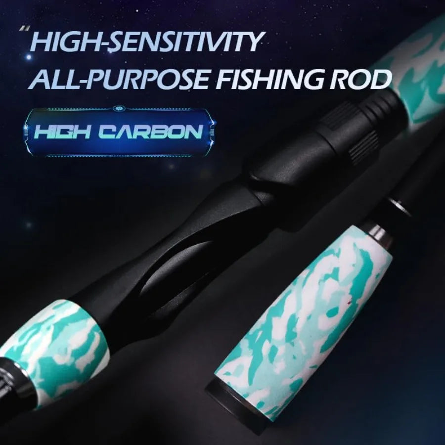 2.1M Carbon Fiber Spinning Fishing Rod and Reel Combo High Sensitivity 2Piece Rod with 3000 Series Reel Lures Tackle