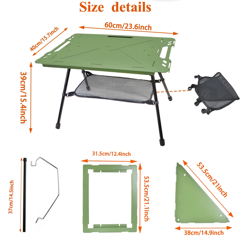 Lightweight Outdoor Desk Camping IGT Tactical Table Set 2.5mm Aluminum Alloy Folding Table With Carrying Bag  Table For Picnic
