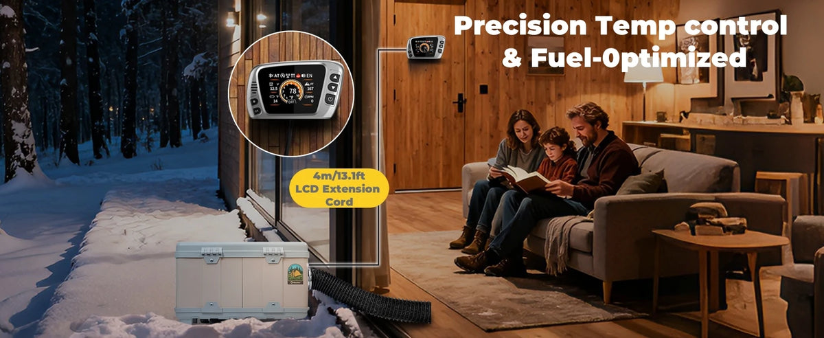 8KW 12V/220V Portable Diesel Air Heater W/ Self-Cleaning & Bluetooth APP, High Altitude Mode Car Diesel Heater for RV Truck Van