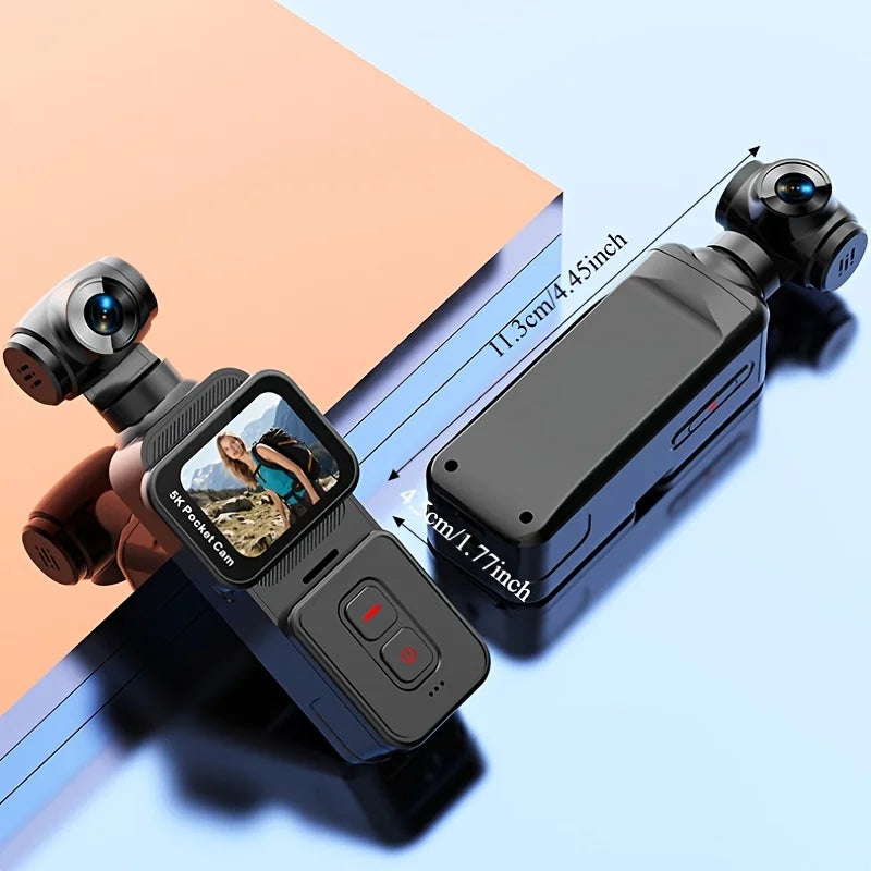 5K Pocket Vlog Camera With 270° Rotatable Lens Smart AI Face Auto‑Tracking Video Recorder