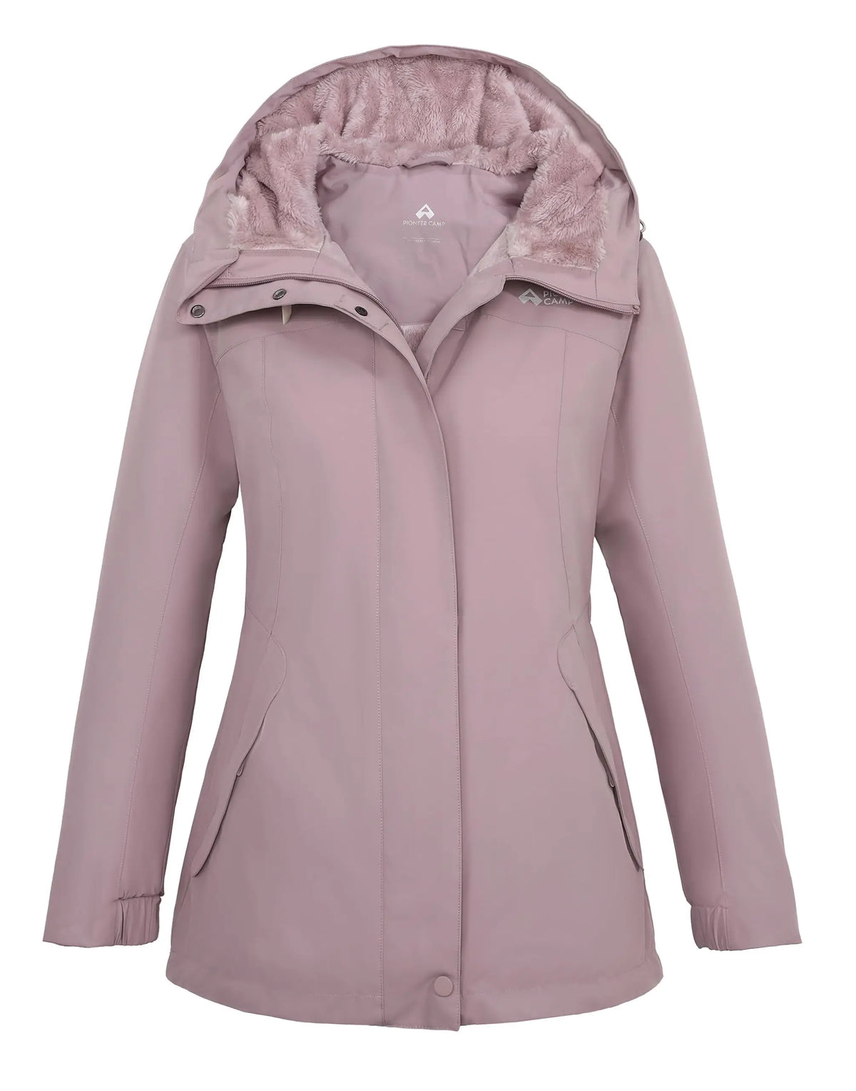 Pioneer Camp Women's Ski Jacket 10000mm Waterproof Warm Insulated Coat Fleece Lined Winter Jacket with Hood & Zip Pockets