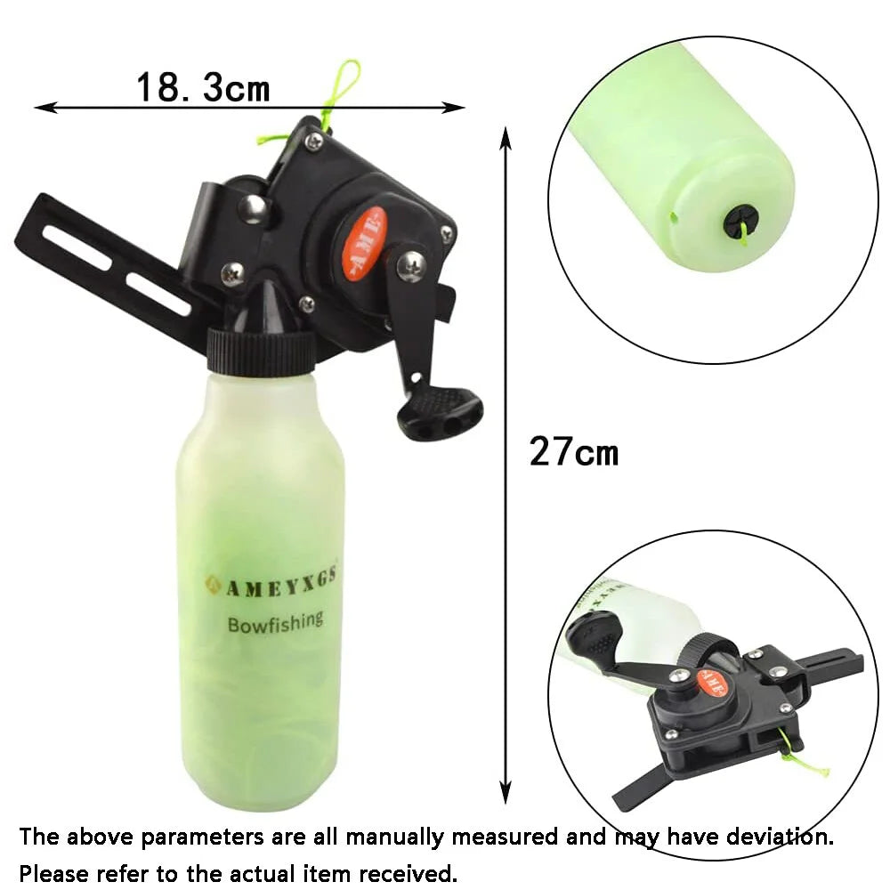 Compound Bow Fishing Reel 40m Rope Pot ABS Aluminum Alloy for Hunting Shooting Fishing Tackle Sports Use