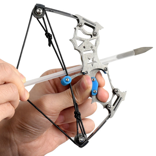 Mini Archery Bow - Right/Left Hand Compound Bow Set, Metal Material Pocket Hunting Bow Catapult with 10Pcs Arrows for Shooting Practice Entertainment Gadgets