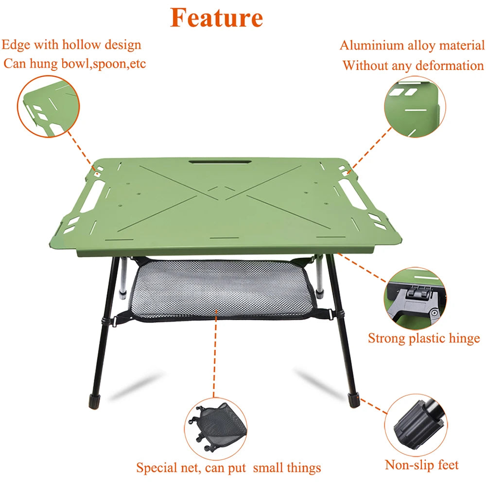 Lightweight Outdoor Desk Camping IGT Tactical Table Set 2.5mm Aluminum Alloy Folding Table With Carrying Bag  Table For Picnic