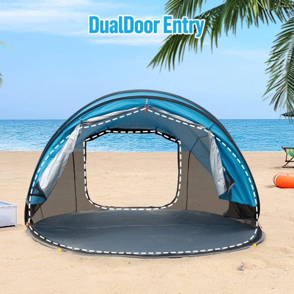 Night Cat Pop-up Beach Tent: Large Sun Shade Shelter for 2-4 Persons Picnic Sport Activities